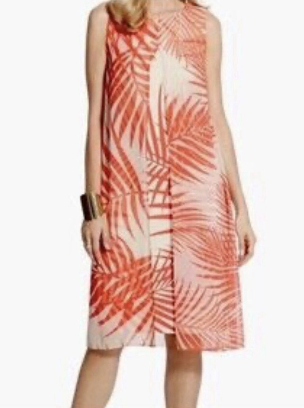 Chico's Medium vacation resort sleeveless layered flowy mini dress w duster NWT